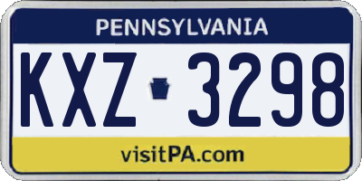 PA license plate KXZ3298