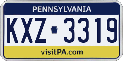 PA license plate KXZ3319