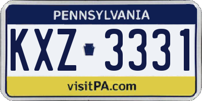 PA license plate KXZ3331