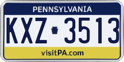 PA license plate KXZ3513