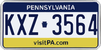 PA license plate KXZ3564