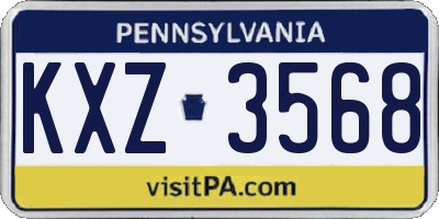 PA license plate KXZ3568