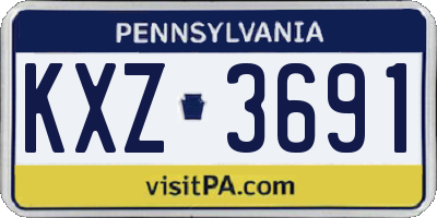 PA license plate KXZ3691