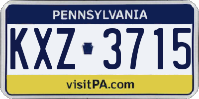PA license plate KXZ3715