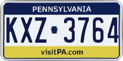 PA license plate KXZ3764