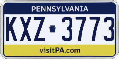 PA license plate KXZ3773