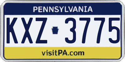 PA license plate KXZ3775