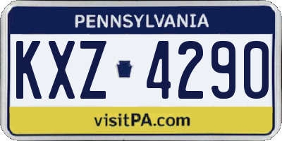 PA license plate KXZ4290