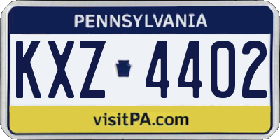 PA license plate KXZ4402