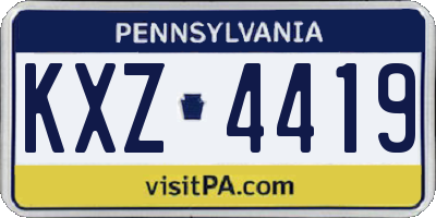 PA license plate KXZ4419