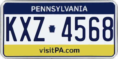 PA license plate KXZ4568