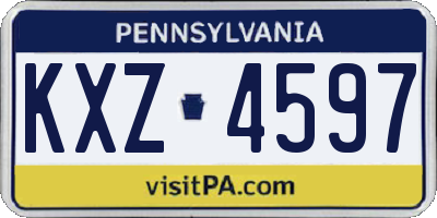 PA license plate KXZ4597