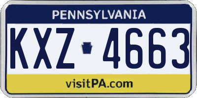 PA license plate KXZ4663