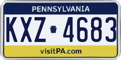 PA license plate KXZ4683