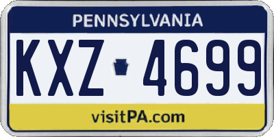 PA license plate KXZ4699