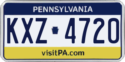 PA license plate KXZ4720