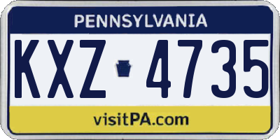 PA license plate KXZ4735