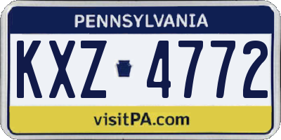 PA license plate KXZ4772
