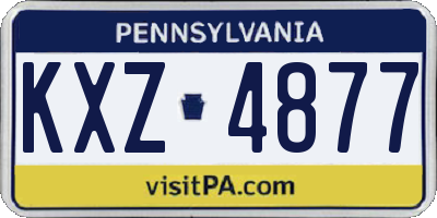 PA license plate KXZ4877