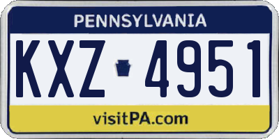 PA license plate KXZ4951