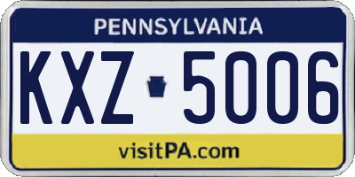 PA license plate KXZ5006