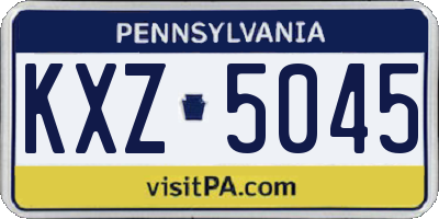 PA license plate KXZ5045
