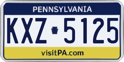 PA license plate KXZ5125