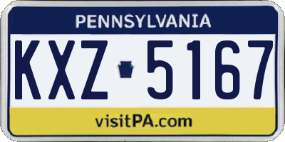 PA license plate KXZ5167