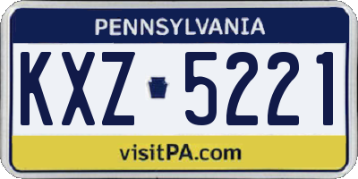 PA license plate KXZ5221