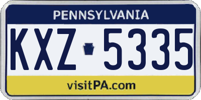 PA license plate KXZ5335