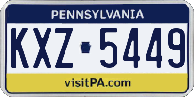 PA license plate KXZ5449