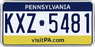 PA license plate KXZ5481