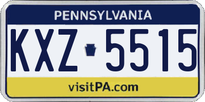 PA license plate KXZ5515