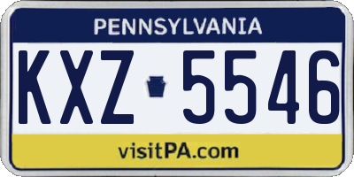 PA license plate KXZ5546