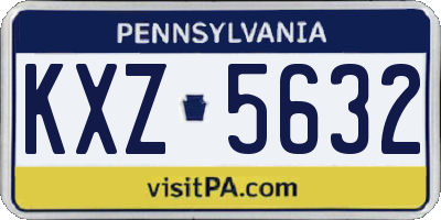 PA license plate KXZ5632