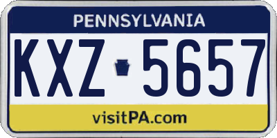 PA license plate KXZ5657