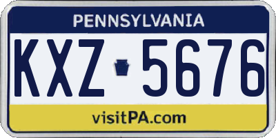PA license plate KXZ5676
