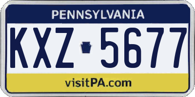 PA license plate KXZ5677