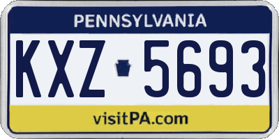 PA license plate KXZ5693