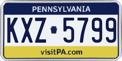 PA license plate KXZ5799