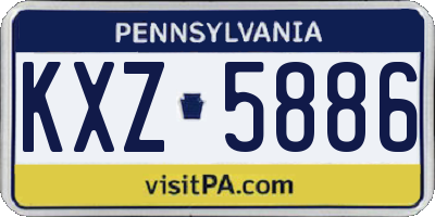 PA license plate KXZ5886