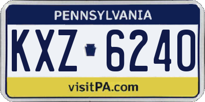 PA license plate KXZ6240