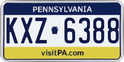 PA license plate KXZ6388
