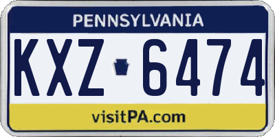 PA license plate KXZ6474