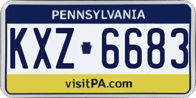 PA license plate KXZ6683