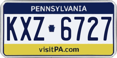 PA license plate KXZ6727