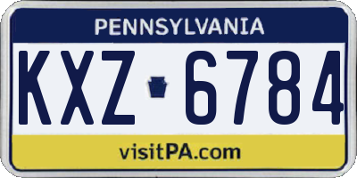 PA license plate KXZ6784