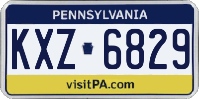PA license plate KXZ6829
