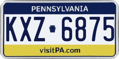 PA license plate KXZ6875