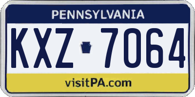 PA license plate KXZ7064